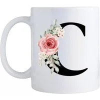 Giftandprint Tasse personalisiert mit Anfangsbuchstabe Monogramm Geburtstag Geschenk Frau, Geschenke für Frauen, Spülmaschinengeeignet, Mit Geschenkbox