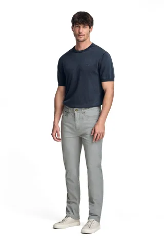 Hose Voss im Slim Fit grau mit fünf Taschen