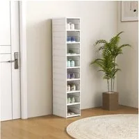 HOMCOM Schuhbox 8 Stück stapelbare und faltbare Schuh-Organizer, schmal Schuhregal (Platzsparend Schuhaufbewahrung, 8 St., Stapelbare und Faltbar Schuh-Organizer), faltbar, transparent, 8-stufig