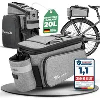 MIVELO Fahrradtasche Gepäckträgertasche für Fahrrad Gepäckträger erweiterbar bis 20L, wasserabweisend