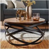 lovingHome® Couchtisch Couchtisch Industrial-Stil 60x30x60 cm Palisander Massivholz (1 Stück, 1 Couchtisch), im angesagten Industrial-Stil