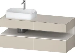 Duravit Qatego Konsolenwaschtischunterbau wandhängend Taupe Supermatt 1400x550x600 mm - QA4765084830 QA4765084830000