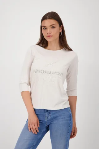 monari - Shirt mit Spitze oat milk - Gr. - 46