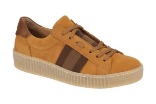 Gabor 53.336 Gelb Rauhleder Schn?r-Halbschuhe Bequeme Damenschuhe