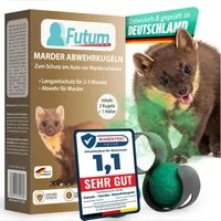 FUTUM Vergrämungsmittel 2er Set + 1 Halter Marderkugeln gegen Marder für das Auto Marderschutz, 2-St., Marderabwehr