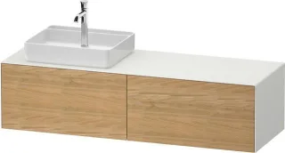 Duravit White Tulip Konsolenwaschtischunterbau wandhängend Natur Eiche & Weiß Matt & Seidenmatt 1300 WT4864LH5360000