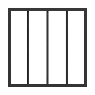 Fenstergitter Schwarz, Premium Dortmund 20x20 mm, Tiefschwarz RAL 9005, 440 x 440 mm, Laibungsmontage, individuell konfigurieren