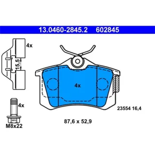 ATE Bremsbel?ge hinten Renault 13.0460-2845.2
