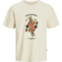 Jack & Jones Rundhalsshirt Jack&Jones T-Shirt XXL JORANATOMY SKULL creme