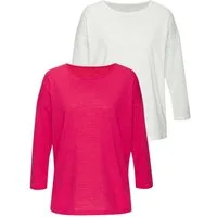 Vivance by Lascana Langarmshirt mit modischer Struktur (2er-Pack) aus bügelfreier, luftiger Qualität mit Baumwolle