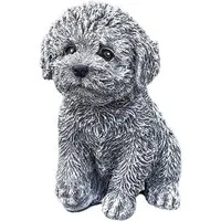 Stone and Style Gartenfigur Frostfeste Steinfigur Hund Malteser Welpe