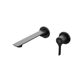 Steinberg Serie 290 Waschtisch-Wand-Einhebelmischer (Fertigmontageset), Schwarz matt 290 1814 3 S