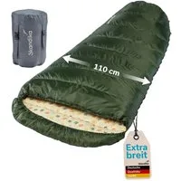 Skandika Mumienschlafsack Vegas Schlafsack XXL für Erwachsene, Camping, koppelbar, breit, groß (2-Wege-Reißverschluss, Kompressionspacksack, Koppelbar), Doppelschlafsack, 3 Jahreszeiten, bis -12°C, 220 x 110 cm, Packsack