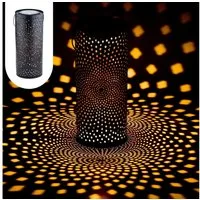 Marrakesch Orient & Mediterran Interior LED Solarleuchte Vintage Solarlaterne Swann handgefertigt aus Metall in Schwarz 30 cm, LED fest integriert, Handarbeit