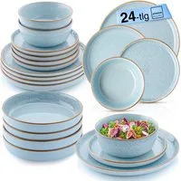 SÄNGER Tafelservice Rio Geschirrset (24-tlg), 6 Personen, Steingut, Handmade, Lagune, Erweiterbar, VALUE COLLECTION