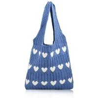 FOUORTUNATE-BEE Schultertasche Gestrickte Schultertasche Gehäkelte Tasche Damen Gestrickte Tasche (Leichte Strick-Tote Tasche Umhängetasche)
