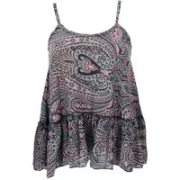 Guru-Shop T-Shirt Seidiges Boho Trägertop, luftiges Top, lockeres.. Festival, Ethno Style, alternative Bekleidung