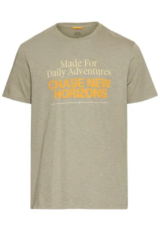 camel active - T-Shirt mit Print aus Organic Cotton khaki - Gr. - M