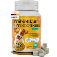 Natureflow Probiotika und Präbiotika für Hunde Darmkur Darmflora Magenschutz, Ergänzungsfutter für: Hund, 670 Mrd. KBE/kg, ab 8 Wochen, 1 Tablette je 10 kg, zuckerfrei