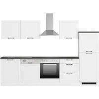 KOCHSTATION Küchenzeile KS-Lani, mit MDF-Fronten, Breite 300 cm, wahlweise mit E-Geräten, Höhen-Ausgleichsfüße 0-4 cm