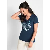 bonprix T-Shirt leicht taillierte Passform, Kurzarm-Design, Rundhalsausschnitt