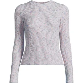 Rippstrick-Pullover aus Baumwollmix, Damen,  Orange, Polyacryl/Viskose/Baumwoll-Mischung, by Lands' End