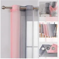 BTTO V&G Scheibengardine 1/2er Set Vorhang, Ösen Gardine Transparente Voile Fensterschal (1 St), Vorhang Farbverlauf