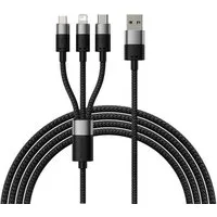 Baseus StarSpeed 3in1 USB - Micro-USB/ Iphone/ USB C 3,5A - 1,2m - schwarz Smartphone-Kabel, (120 cm)