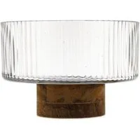 Almina Schale Terra Bowl Piccola Glasschale mit Akazienholz - 14 x 10 cm, Glas, Holz, (Packung, 1-tlg), Deko- & Servierschale