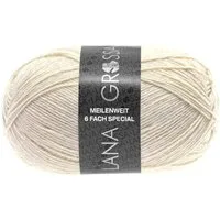 LANA GROSSA Meilenweit 6-fach 150g Unito Häkelwolle, 390 m
