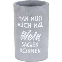 Levandeo® Wein- und Sektkühler, Weinkühler Beton Grau H21cm Flaschenkühler Spruch Wein Sektkühler