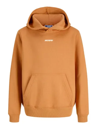JACK&JONES - JCOCLUB BACK SCRIPT SWEAT HOOD SN JNR Braun - Gr. - 152