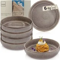 SÄNGER Teller Set Kairo, (6 St), 6 tlg. Pastaschalen Kairo Graphit, Handmade, VALUE COLLECTION