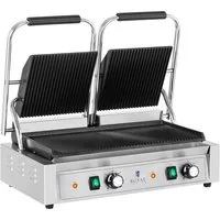 Royal Catering Kontaktgrill Doppel Tischgrill geriffelt Gastro 48x23cm Profi Elektro Grill Toaster, 3600 W