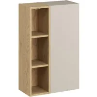 Lomadox Hängeschrank DURANGO-56 50 cm breit in Eiche und kaschmit, 1 Tür, 3 Fächer