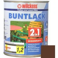 Wilckens Farben Acryl-Buntlack Buntlack 2in1 Lack, seidenmatt, Nussbraun RAL 8011, 750 ml