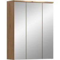 welltime Badezimmerspiegelschrank LUCCA, Breite 60cm, 3 Spiegeltüren, 9 Fächer, 6 Fachböden