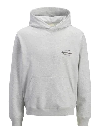 JACK&JONES - JORNORREBRO TYPO BACK SWEAT HOOD SN JNR White Melange - Gr. - 176
