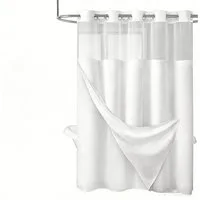 Agger Duschvorhang Duschvorhang-Set ohne Haken, Waffel-Duschvorhang mit Futter, 180x188cm,pflegeleicht waschbar für Dusche Badewanne Gäste-WC usw