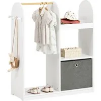 SoBuy Kleiderständer KMB40, Kinderkleiderschrank mit 3 Haken, Kleiderständer Kinder Regal, Kindergarderobe mit 3 Haken Kleiderschrank Kinderregal mit Boxen