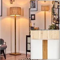 hofstein Stehlampe Stehlampe skandinavisches Design aus Holz/Seegras in Naturfarben/Beige, ohne Leuchtmittel
