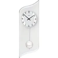 AMS Pendelwanduhr W7436 (Quarzuhr,Glasgehäuse,Esszimmer,Wohnzimmer,Made in Germany)