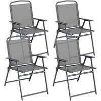 TLGREEN Klappstuhl Eisen-Gartenstuhl,Campingstuhl aus Texteline-Gewebe, (4 St), Bis 120kg,für Garten, Terrasse, Balkon und Camping