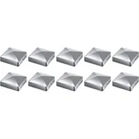 Clanmacy Pfostenkappe 10x Pfostenkappe Pyramide 91X91mm Zaunkappe für Pfosten Silber
