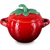 LE CREUSET Auflaufform Mini-Cocotte Erdbeere rund kirschrot, Steinzeug
