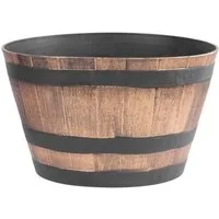 PROREGAL® Blumentopf Blumentopf 50x30cm Holz-effekt, Fass