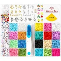 SUOOMAC Perlenarmband Set DIY Schmuck Bastelset 12000 Bunte Perlen 3mm Glasperlen (DIY Schmuckbastelset mit 12000 Glasperlen für Kinder & Erwachsene, 1200-tlg., 12000 Perlen-Set zum Basteln von Armbändern und DIY Schmuck), 12000 bunte Glasperlen 3mm,