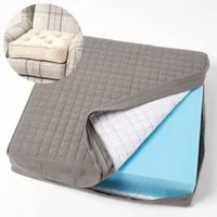 Homescapes Sitzkissen Wattierter Sitzkissenbezug 50 x 50 x 10 cm aus Baumwolle, grau