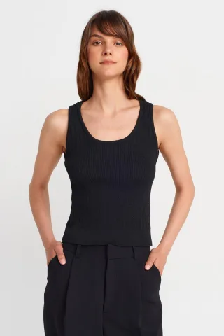 Rippenshirt Ärmellose Slim-Fit Bluse