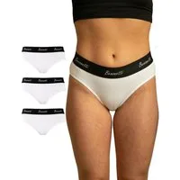 Benonetti Slip Damen 3er Pack aus Baumwolle und bequemer Passform (3er Set, 3er-Pack) Elastisch und bequemer Bund mit Logo